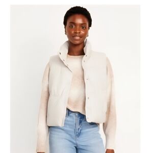 Women's Cream Puffer Vest